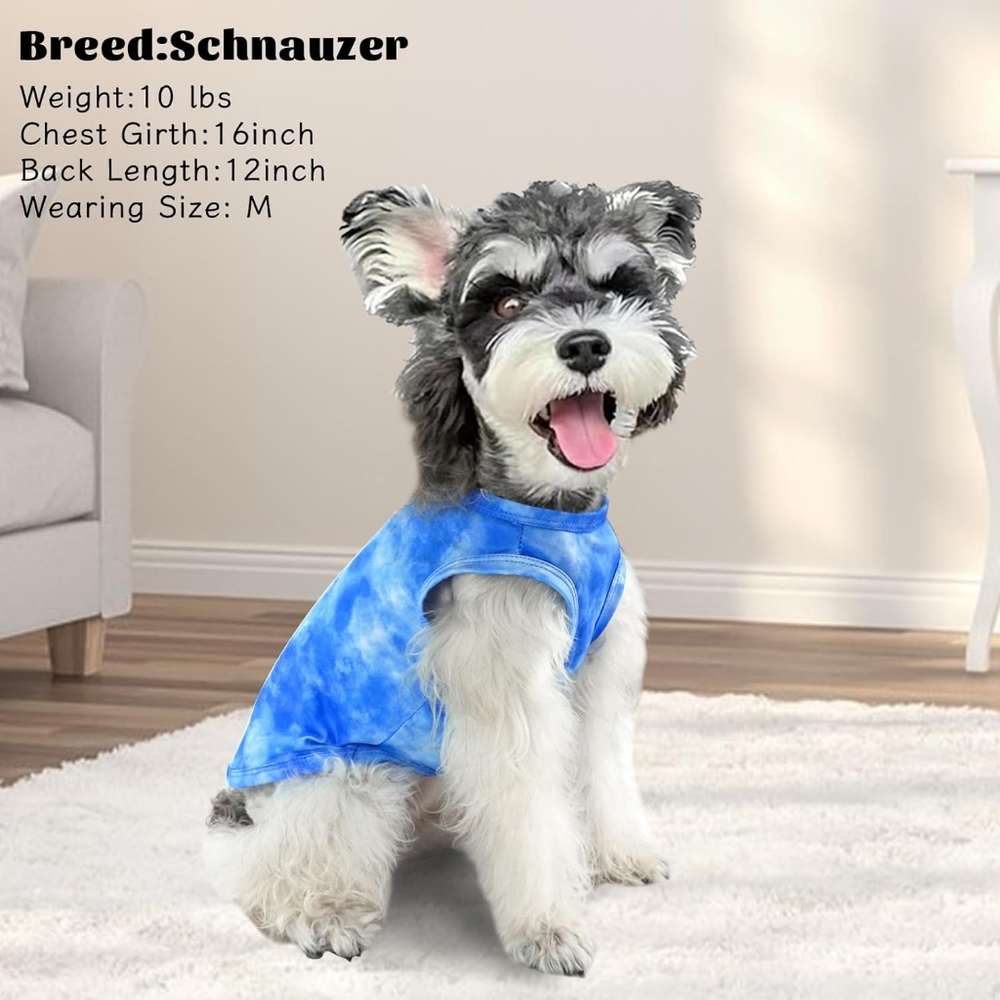 2 tie dye dog shirts size 2 XL BLUE PATTERN